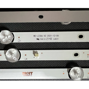 Set barete LED alte marci 43" - 3 barete x 8 leduri - 6V - 810mm - MS-L2306 V2 - 4 cu 4 leduri in paralel