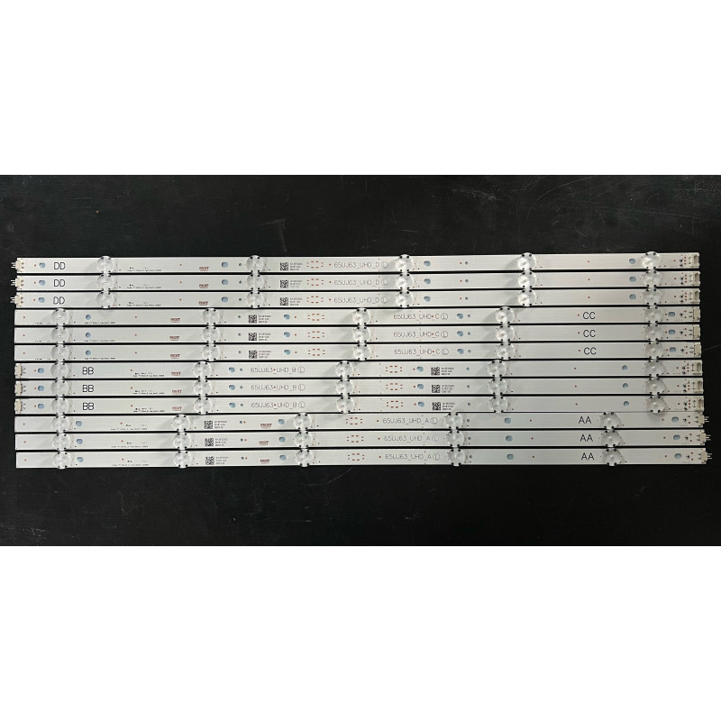 Set barete LG 65" - 6 barete x 10 leduri (5 + 5) - 3V -  1330mm - 3A+3B+3C+3D - SSC_65UJ63_UHD_A B C D