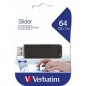 Verbatim USB Stick Slider, USB 2.0, 64GB, Black